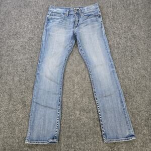 BKE Jake Jeans Mens 30x31 Blue Straight Leg Fade Distressed